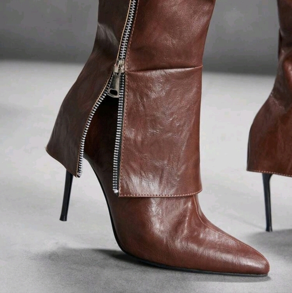 High Heel Pointed Toe Thigh High Boots And Mid-Calf Boots,Fashionable For Women - Picture 3 of 6